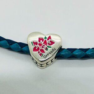 ✨✨Pandora Grenada Bougainvillea Heart Bead Charm